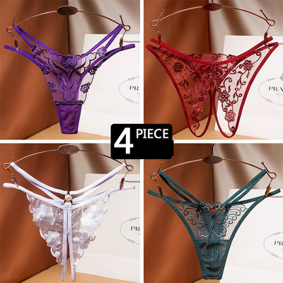 Γυναικείο σετ 4 τεμ. Στρινγκ  από δαντέλα