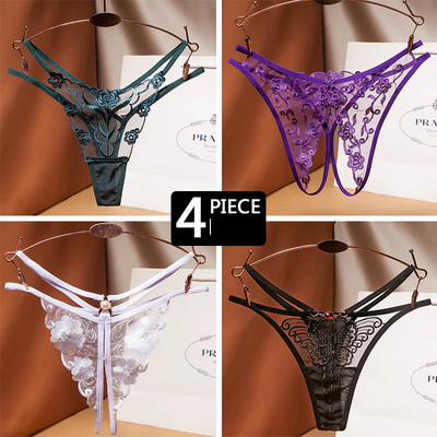 Γυναικείο σετ 4 τεμ. Στρινγκ  από δαντέλα