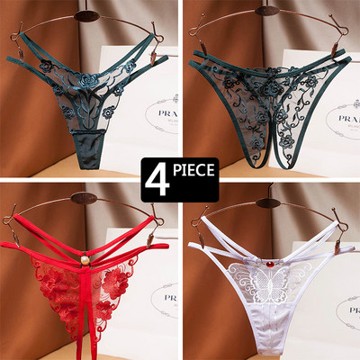 Γυναικείο σετ 4 τεμ. Στρινγκ  από δαντέλα