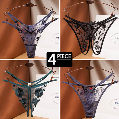 Γυναικείο σετ 4 τεμ. Στρινγκ  από δαντέλα