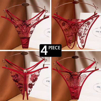 Γυναικείο σετ 4 τεμ. Στρινγκ  από δαντέλα