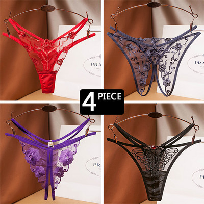 Γυναικείο σετ 4 τεμ. Στρινγκ  από δαντέλα