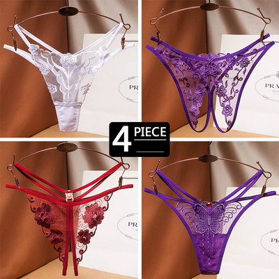 Γυναικείο σετ 4 τεμ. Στρινγκ  από δαντέλα