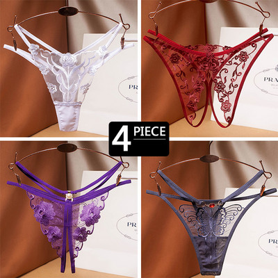 Γυναικείο σετ 4 τεμ. Στρινγκ  από δαντέλα