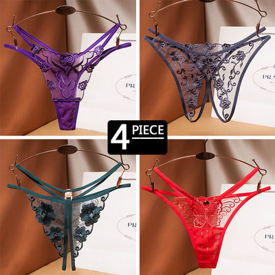 Γυναικείο σετ 4 τεμ. Στρινγκ  από δαντέλα