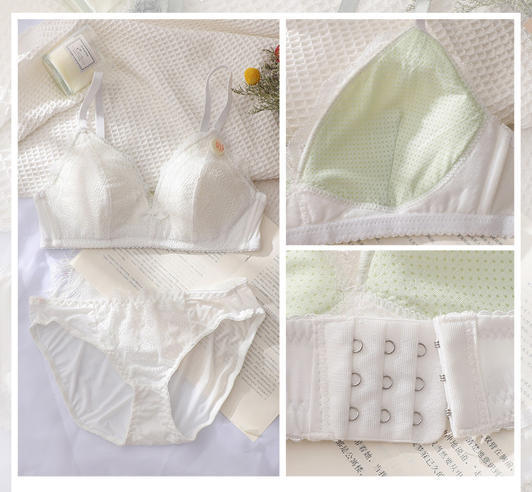 Női csipkekészlet háromszög alakú kupakkal