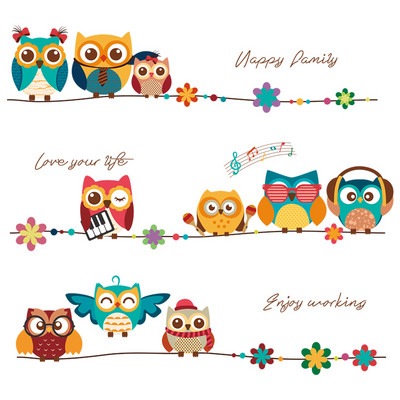 Lipdukas su pelėda vaikų kambariui