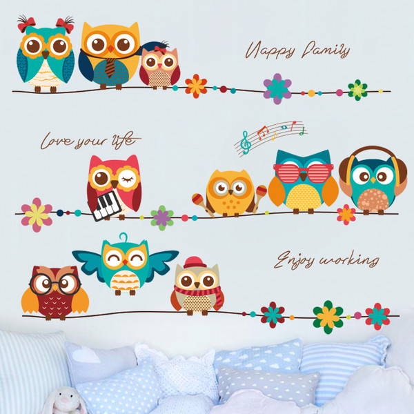 Lipdukas su pelėda vaikų kambariui