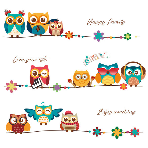 Lipdukas su pelėda vaikų kambariui