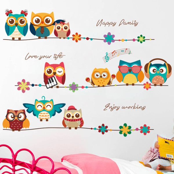 Lipdukas su pelėda vaikų kambariui