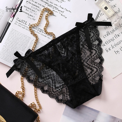 Κομψά δαντελένια γυναικεία μπικίνι με κορδέλες