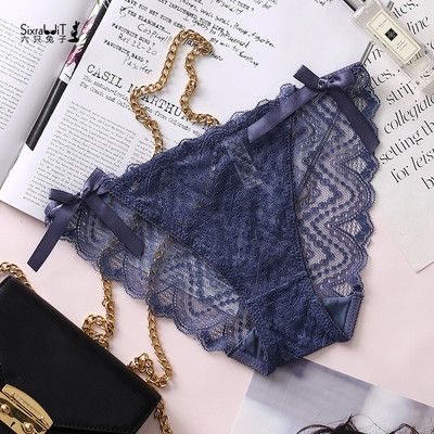 Κομψά δαντελένια γυναικεία μπικίνι με κορδέλες