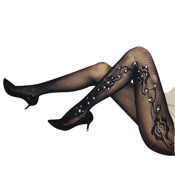 Női hálós harisnya kövekkel