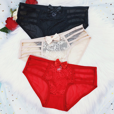 3 db női pamut bikini szett szalaggal