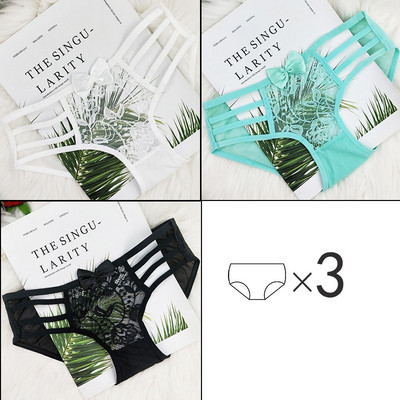 3 db női pamut bikini szett szalaggal