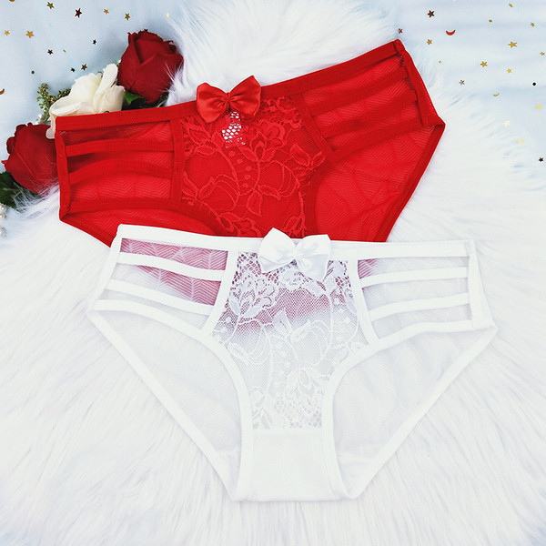 3 db női pamut bikini szett szalaggal