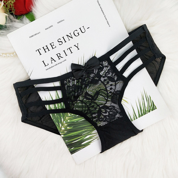 3 db női pamut bikini szett szalaggal