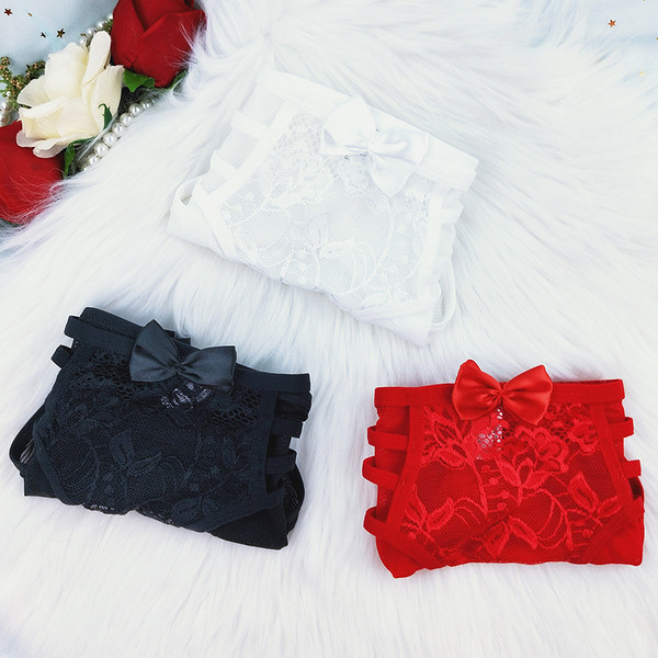 3 db női pamut bikini szett szalaggal