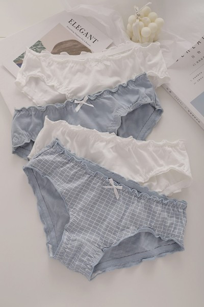 Σετ από τέσσερα τεμάχια γυναικεία μπικίνι βαμβακερά 