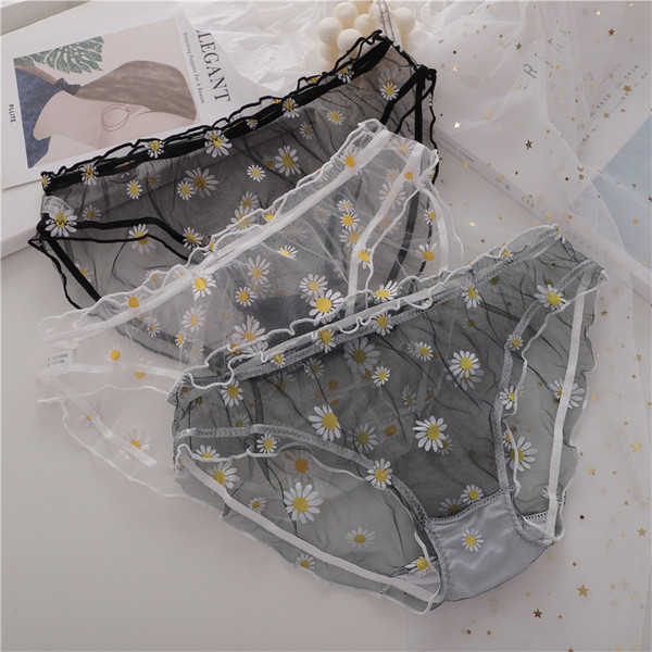 Három átlátszó női bikini készlet virágos motívumokkal