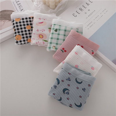 Γυναικείο βαμβακερό μπικίνι με χρωματιστό μοτίβο - ένα σετ από έξι κομμάτια