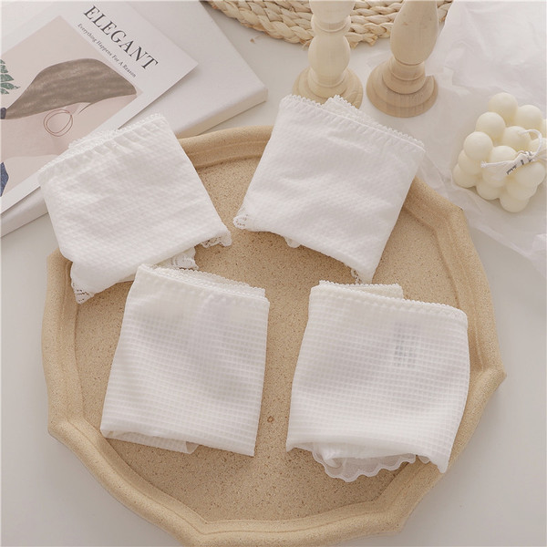 Négy pamut női bikini szett fehér színben