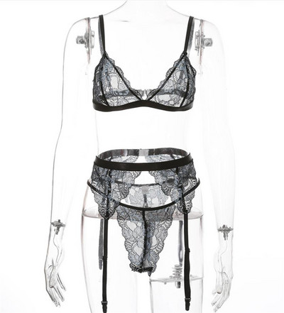 Γυναικείο σετ από δαντέλα - σουτιέν + μπικίνι