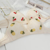 Casual γυναικείο σουτιέν με δαντέλα και έγχρωμη εκτύπωση