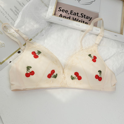 Casual γυναικείο σουτιέν με δαντέλα και έγχρωμη εκτύπωση