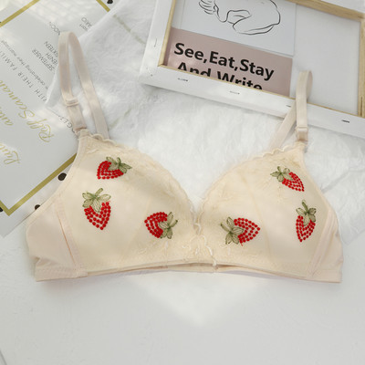 Casual γυναικείο σουτιέν με δαντέλα και έγχρωμη εκτύπωση