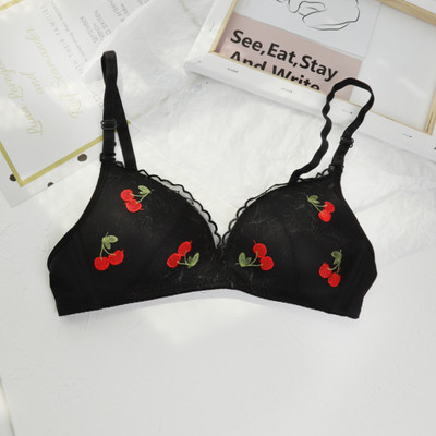 Casual γυναικείο σουτιέν με δαντέλα και έγχρωμη εκτύπωση