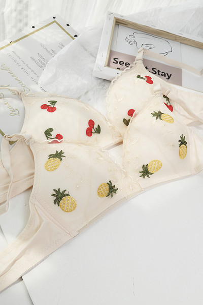 Casual γυναικείο σουτιέν με δαντέλα και έγχρωμη εκτύπωση