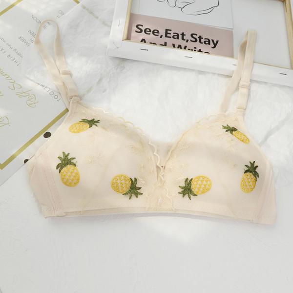 Casual γυναικείο σουτιέν με δαντέλα και έγχρωμη εκτύπωση