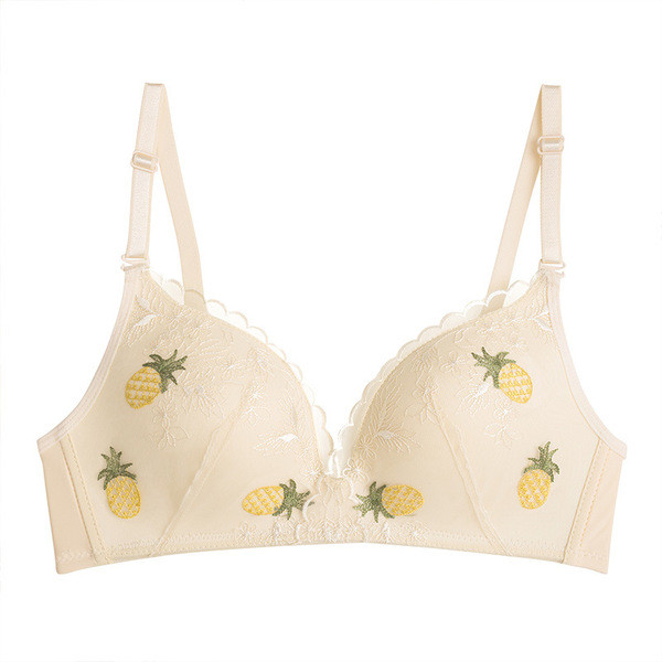 Casual γυναικείο σουτιέν με δαντέλα και έγχρωμη εκτύπωση