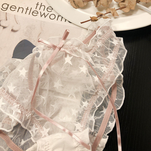 Γυναικεία μπικίνι με τύπωμα αστέρια με κορδέλα