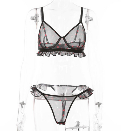 Női melltartó és bikini szett fürtökkel