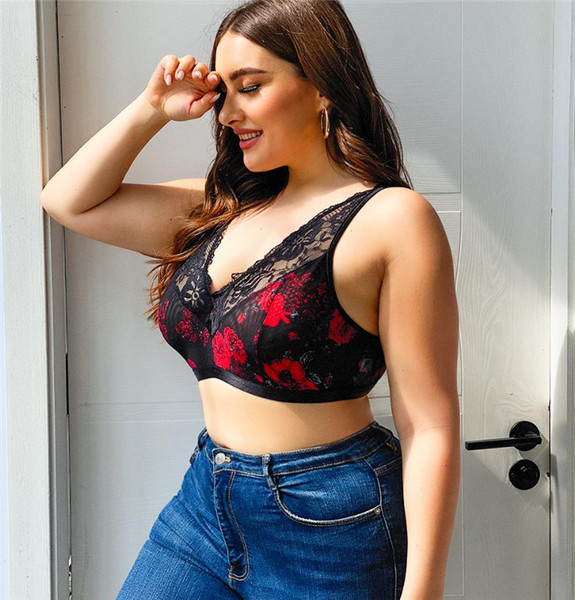 Virágmintás női csipke melltartó