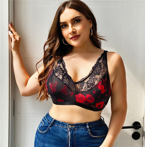 Virágmintás női csipke melltartó