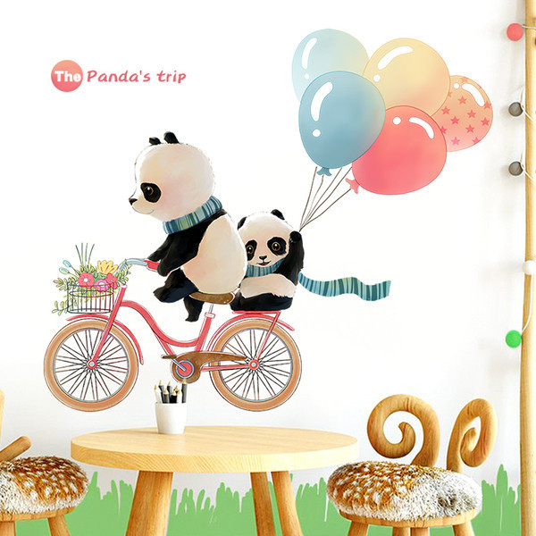 Dekoracija za dječju sobu sa panda samoljepivom