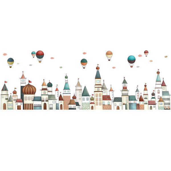 Naljepnica za dječju sobu s tornjevima