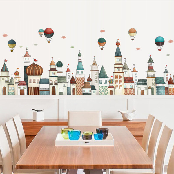 Naljepnica za dječju sobu s tornjevima