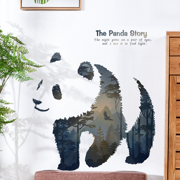 Fali öntapadó 3D dekoráció pandával