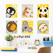Különböző állatokkal díszített gyerekszoba öntapadós