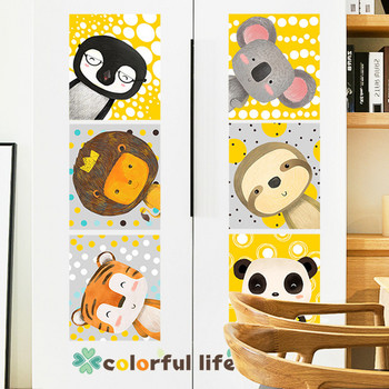 Αυτοκόλλητη διακόσμηση τοίχου με διαφορετικά ζωάκια για παιδικό δωμάτιο