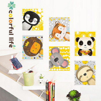Αυτοκόλλητη διακόσμηση τοίχου με διαφορετικά ζωάκια για παιδικό δωμάτιο