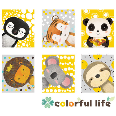 Különböző állatokkal díszített gyerekszoba öntapadós