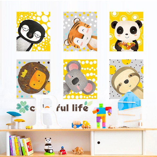 Különböző állatokkal díszített gyerekszoba öntapadós