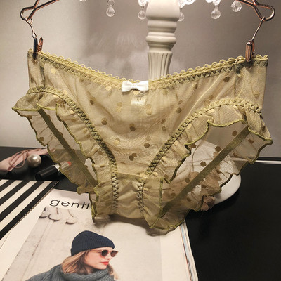 Pöttyös női bikini szalaggal és szalaggal