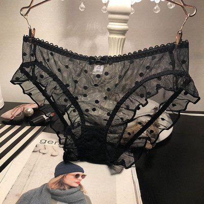 Pöttyös női bikini szalaggal és szalaggal