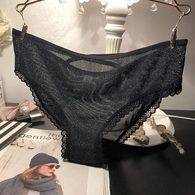 Γυναικεία μπικίνι με γυαλιστερό εφέ και δαντέλα